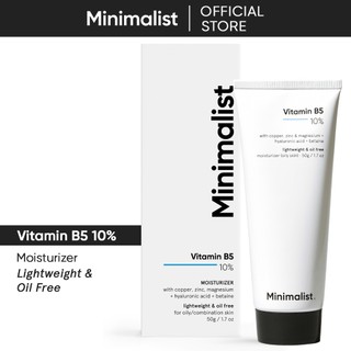 Minimalist 10% Vitamin B5 ( Panthenol ) Oil Free Lightweight Face Moisturizer with Zinc For Oily & Acne Prone Skin | 50g