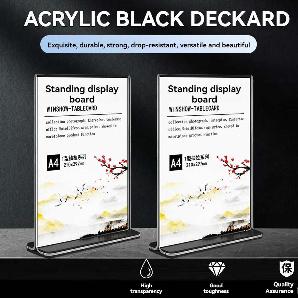 A4, A5, A6 Size Arcylic T-Shape Table Stand/Card Holder Display Stand