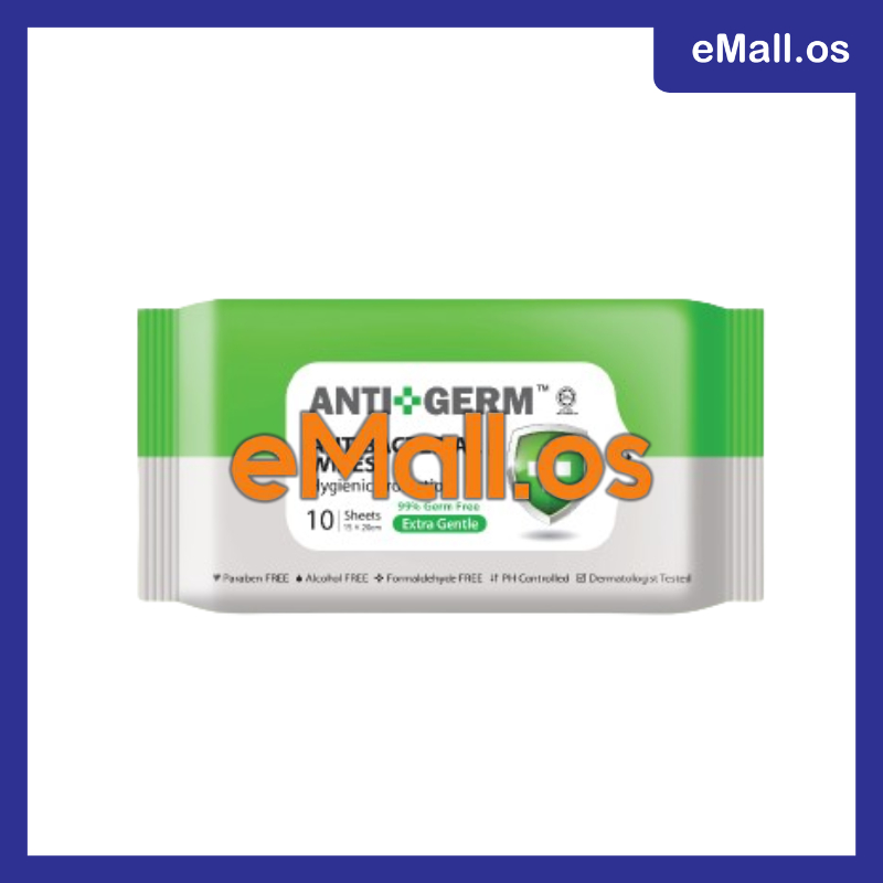 [จัดส่งเร็ว!!] Antigerm ANTIBACTERIAL WET WIPES 10s @ ANTI-BACTERIAL TISSUES EZYWIPS DETTOL ANTABAX