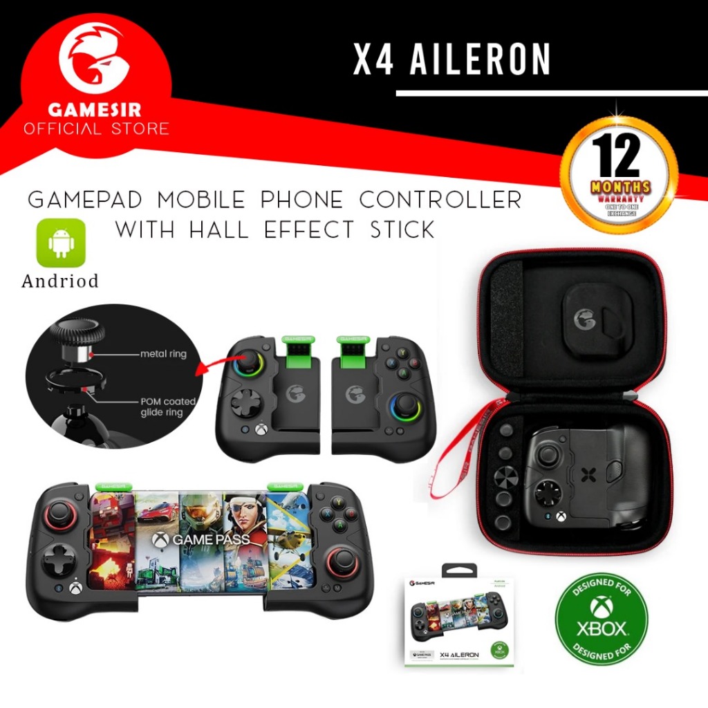 GameSir X4 Aileron บลูทูธโทรศัพท์มือถือ Gamepad Xbox เกม Pass Gaming Controller พร้อม Hall Effect แบ