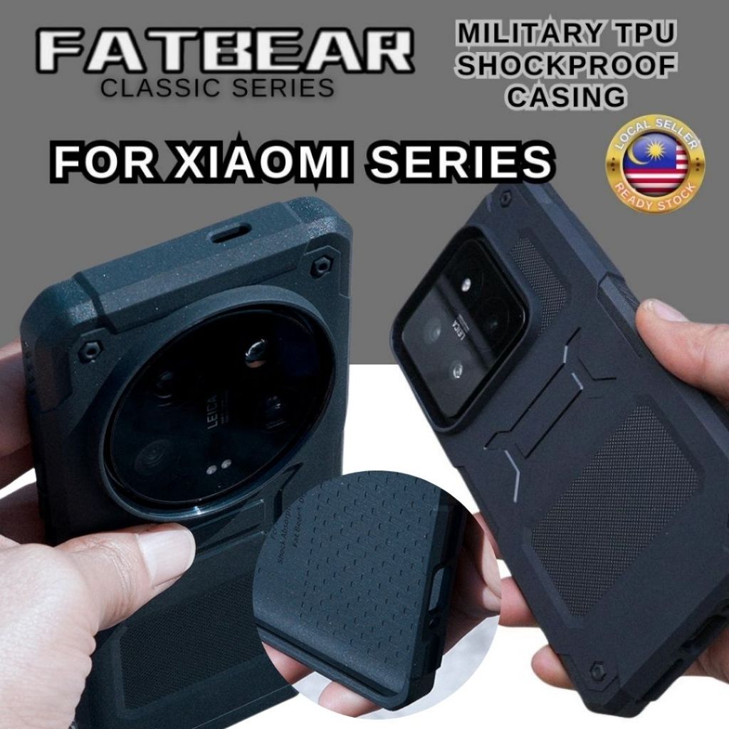 Fatbear เคสโทรศัพท์กันกระแทกสําหรับ Xiaomi mi 14 13T 13 12 Pro Ultra Military Grade TPU Silicon ฝาครอบป้องกันปลอก
