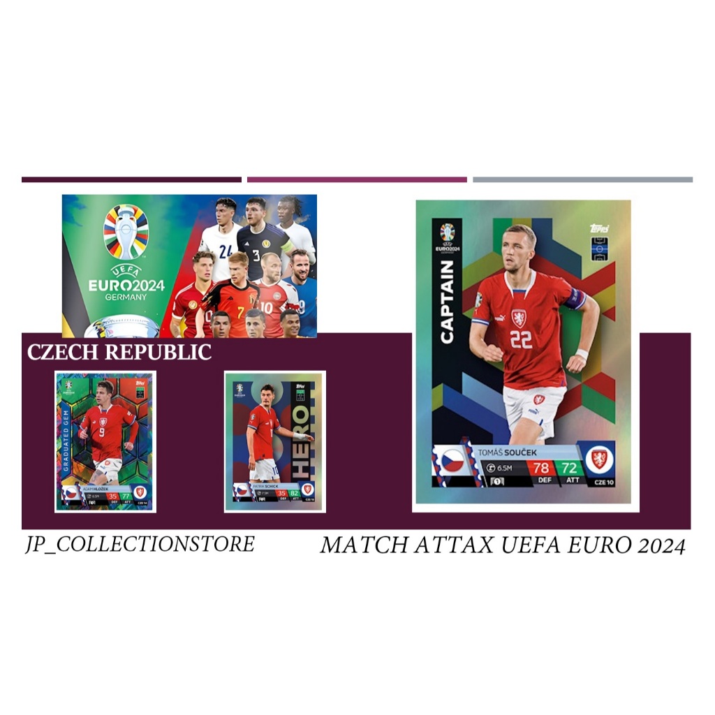 [Czech Republic] UEFA Euro 2024 Match Attax Football Shiny & Normal Cards