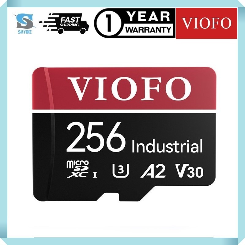 Viofo 256GB การ ์ ด MICROSD เกรดอุตสาหกรรม , U3 A2 V30 การ ์ ดหน ่ วยความจําความเร ็ วสูงพร ้ อมอะแดปเตอร ์