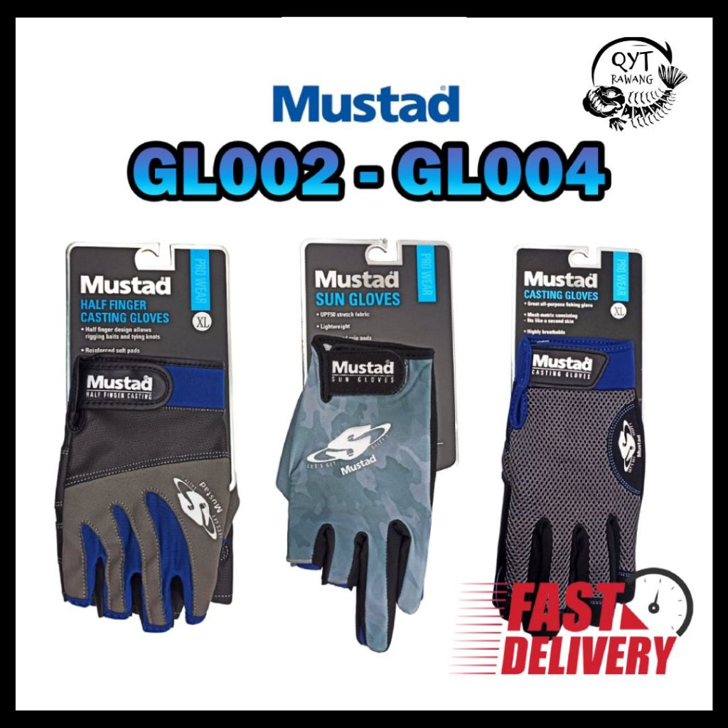 ถุงมือ MUSTAD SUN, ถุงมือ MUSTAD HALF FINGER, ถุงมือ MUSTAD CASTING