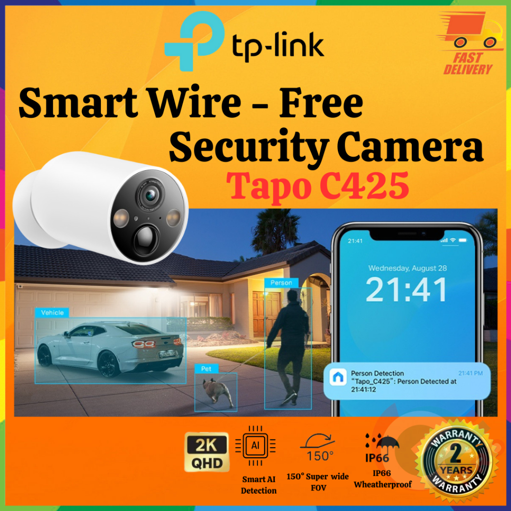 TP LINK TAPO C425 กล้องรักษาความปลอดภัยไร้สายไฟอัจฉริยะ