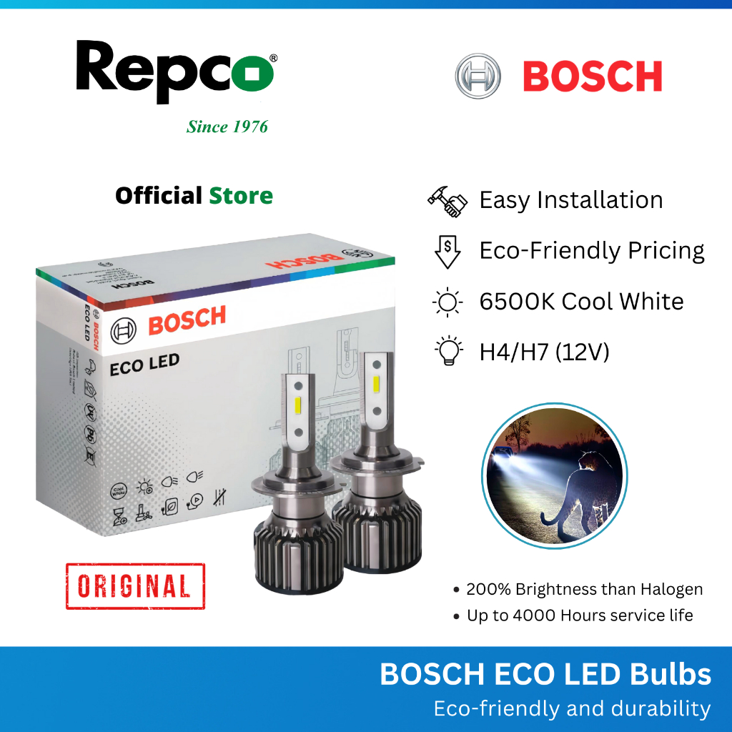 ชุดหลอดไฟหน้า Repco Bosch Eco LED 6500K H4/H7 (2 ชิ้น)