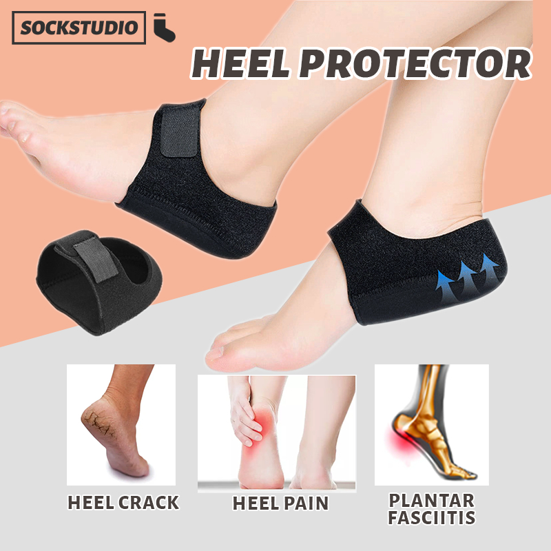 Sockstudio 1 คู ่ Heel Pad Heel Protector Sakit Tumit Kaki Merekah Plantar Fasciitis สนับสนุน Foot Care Tapak Kasut