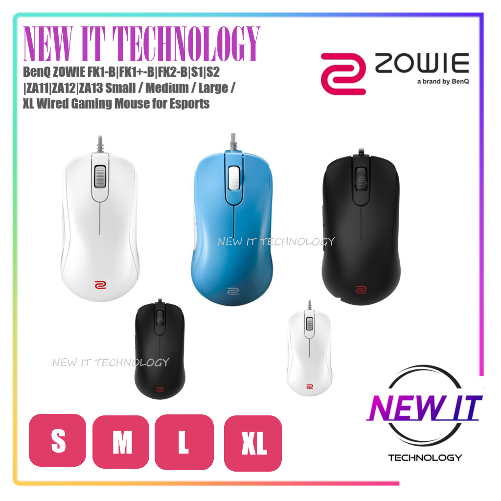 BenQ ZOWIE FK1-B|FK1+-B|FK2-B|S1|S2|ZA11|ZA12|ZA13 Small / Medium / Large / XL Wired Gaming Mouse fo