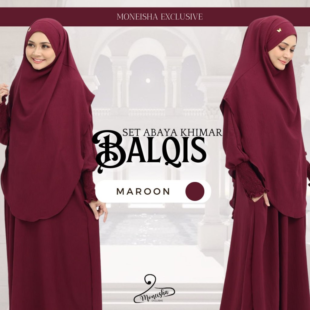 Balqis ชุด ABAYA KHIMAR UMRAH และ HAJJ TRAVEL KAIN CEY CREPE IRONLESS & PERCUMA KHIMAR TALI