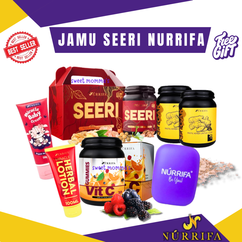 Seeri JAMU ผู้หญิง JAMU PASTIL สมุนไพร JAMU ยาสมุนไพรสตรีสมัยใหม่ วิตามินซี NURRIFA