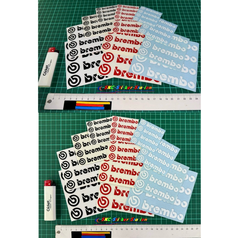 Brembo Sticker restore Sticker <4 ชิ้น/เซ็ต> ( มี 4 ขนาด) สติ๊กเกอร์ตัดสีขาว/แดง/ดํา brembo คืนคาลิปเปอร์