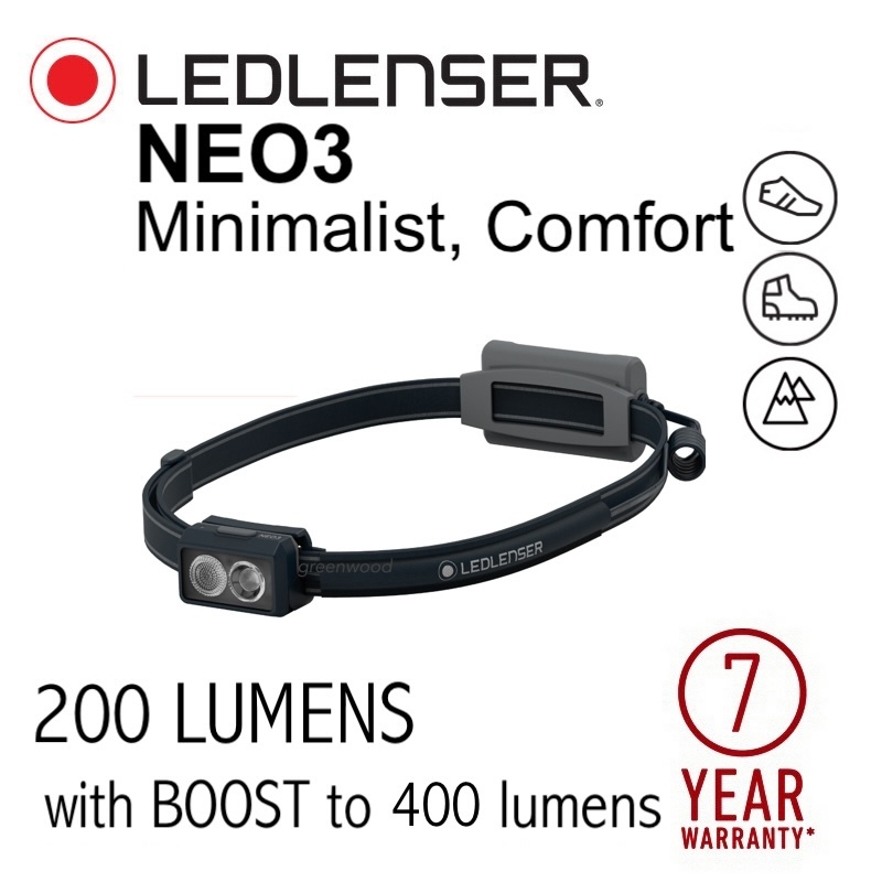 NEO3 LEDLENSER ไฟหน้า - 200 ลูเมน + เพิ่ม 400lm [ไฟหน้า Led Lenser 200lm น้ําหนักเบา]