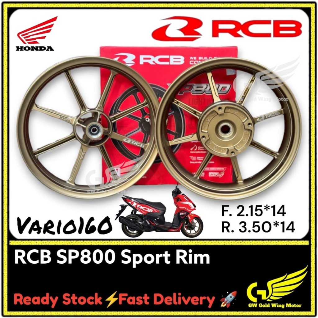 100% RCB SP800 800 HONDA VARIO 160 DISC SPROT RIM (F.215X14 R.350X14) SPORTRIM VARIO160 SP811 SP 811