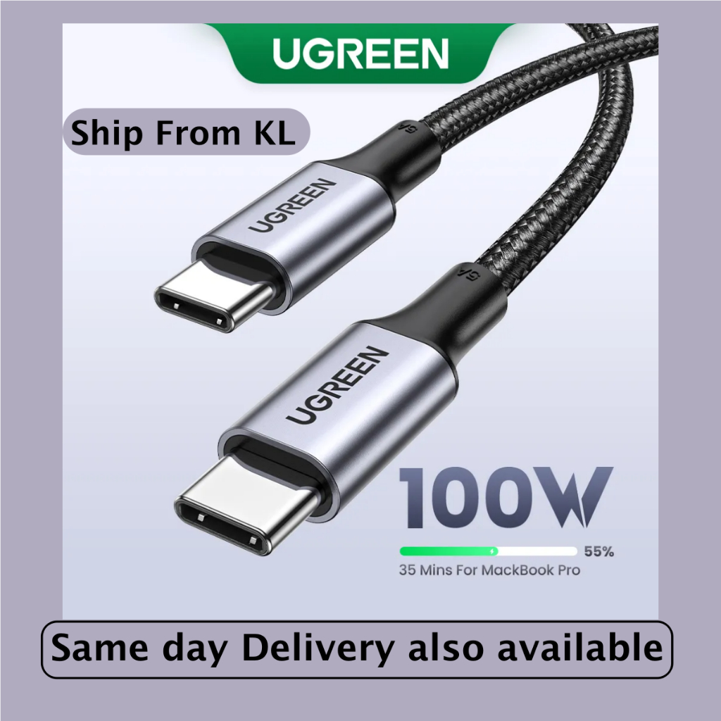 UGREEN สายชาร์จเร็ว Type C เป็น USB C PD 100W