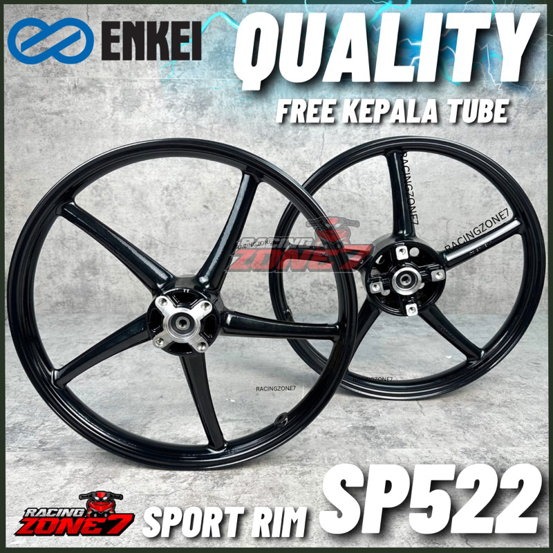 ENKEI SP522 ขอบกีฬา Y15 Y16 LC135 4S 5S V1-V8 Y125/ LC5S SRL115Fi 5L 522 ขอบกีฬาสีดําทองสีขาว/ 1.4 x