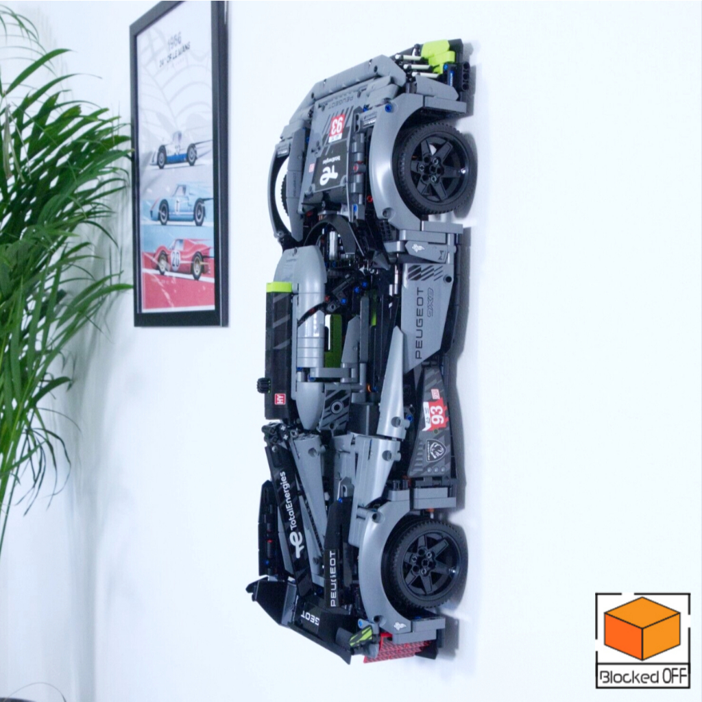 Flush Wall Mount สําหรับ Lego Technic Peugeot 9X8 Le Mans Hypercar (42156)