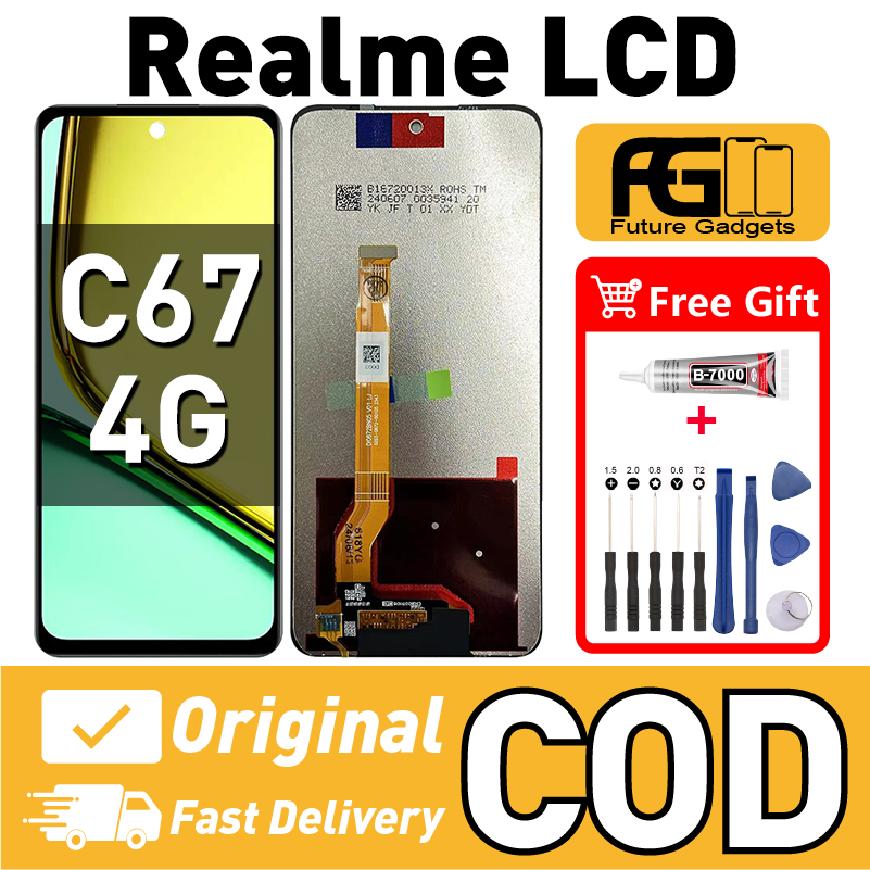 LCD REALME C67 4G สําหรับเปลี่ยนหน้าจอสัมผัส LCD Skrin