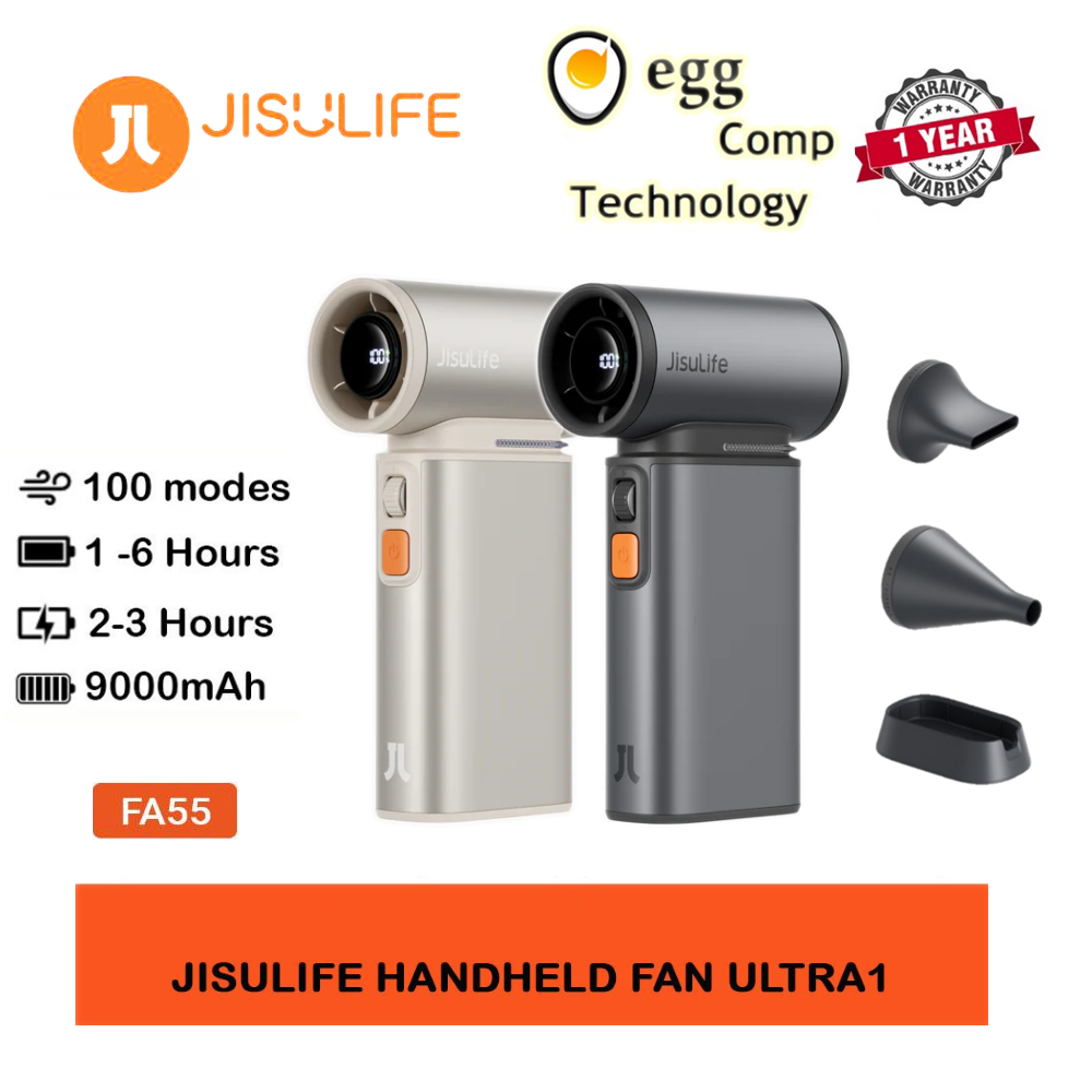 JISULIFE FA55 HANDHELD FAN ULTRA1 - DARK GREY / BRIGHT BROWN
