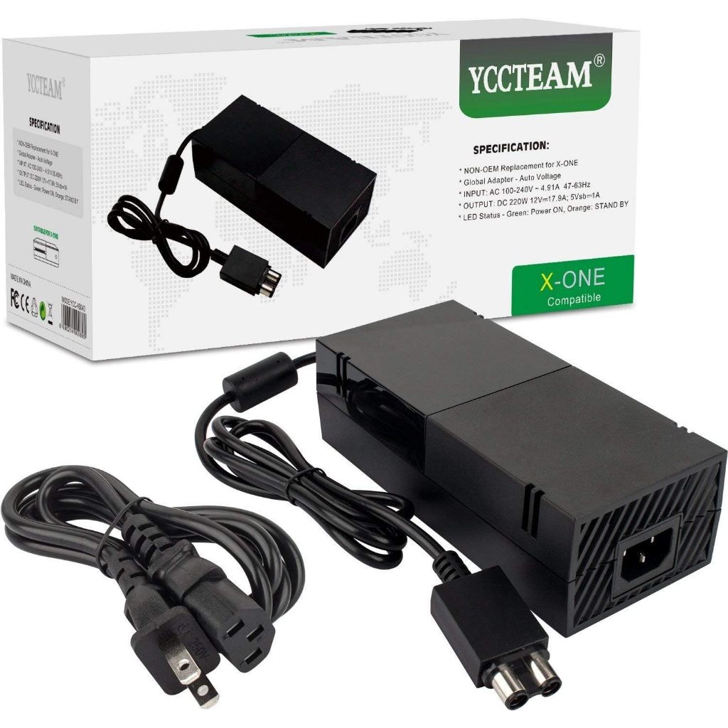 อิฐพาวเวอร์ซัพพลาย YCCTEAM สําหรับ Xbox One พร้อมสายไฟ, เปลี่ยนเครื่องชาร์จสายไฟอะแดปเตอร์ AC