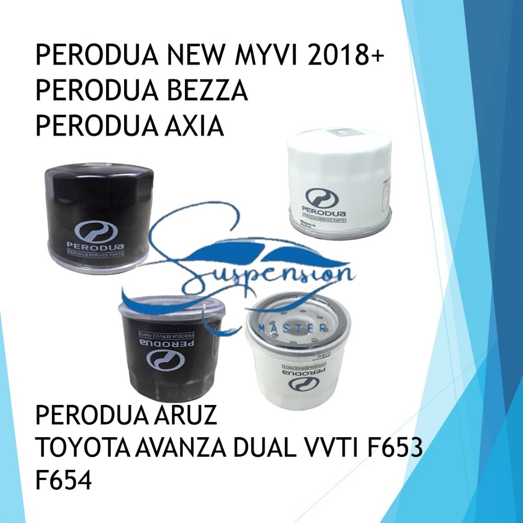 (กรองน้ํามัน) - PERODUA BEZZA AXIA MYVI 2018+ ARUZ TOYOTA AVANZA DUAL VVTI 15601-P2A12 BLACK 15601-0