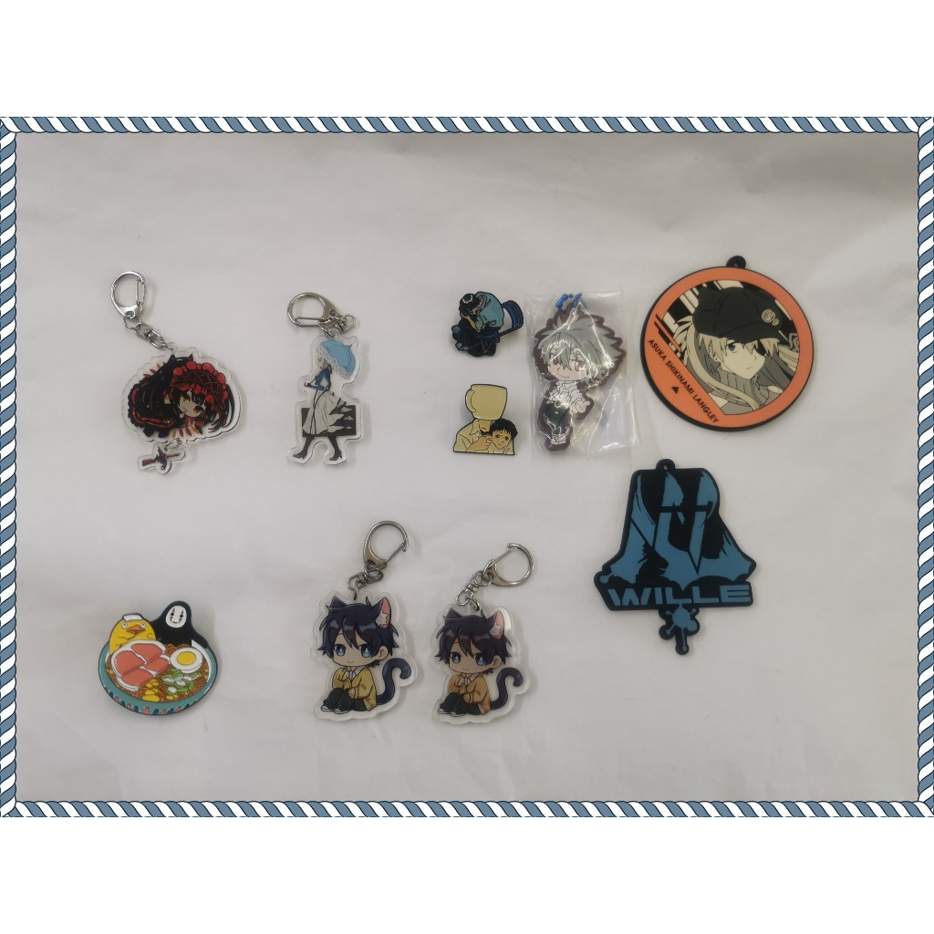 สินค้าอะนิเมะผสม Horimiya Sprited Away Evagelion สีม่วงพวงกุญแจยางพวงกุญแจ Pin