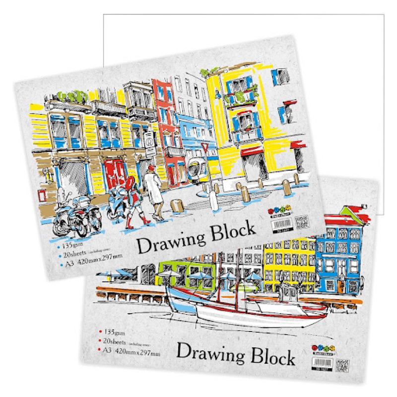 SBS A3 กระดาษวาดรูป Pad Drawing Block Drawing Pad A3 135GSM 20 แผ่น TG1627