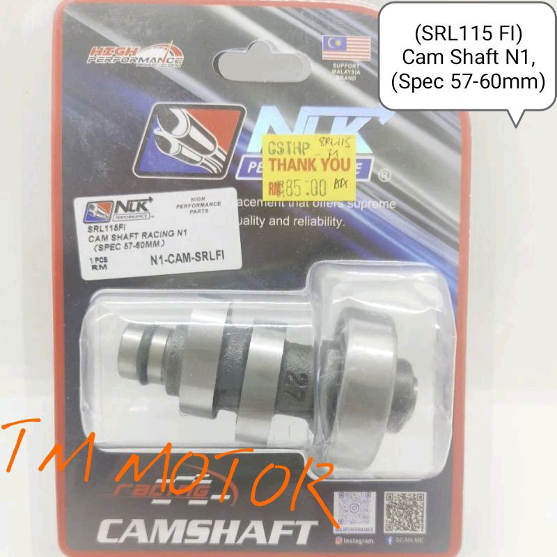 NLK Performance Racing Cam Shaft/ Camshaft (SRL115 FI), N1/N2/N3