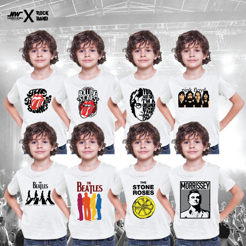 Baju Band Kanak ,เสื้อยืดวงเด็กคุณภาพระดับพรีเมียม / THE ROLLING STONE, THE BEATLES, PINK FLOYD & TH
