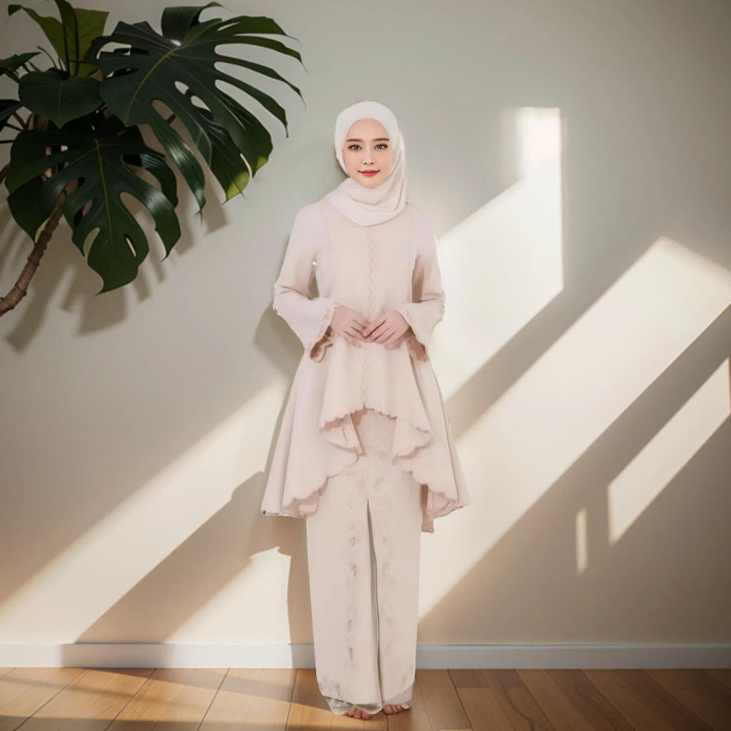 Modern Baju Kurung 2025 STOKK - เย็บปักถักร้อยทองพิเศษสําหรับงานแต่งงาน, หมั้น & Raya! เสื้อผ้าkurungviral