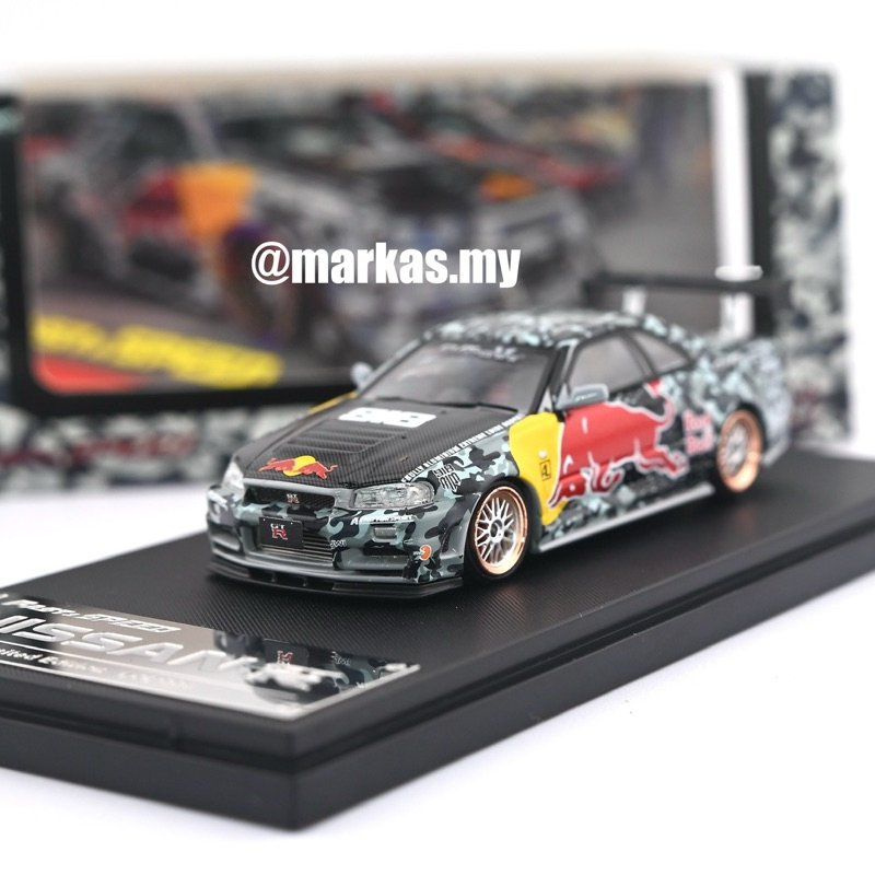 FAST SPEED 1/64 NISSAN SKYLINE GT-R R34 Z-TUNE REDBULL LIVERY