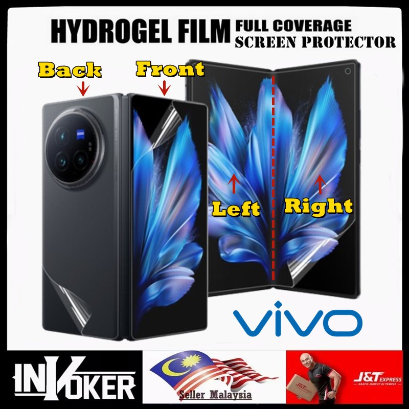 ตัวป้องกันหน้าจอไฮโดรเจลใส HD ครบชุดสําหรับ Vivo X Fold 5 / X Fold 3 Pro / X Fold 3 / X Fold 2 / X F