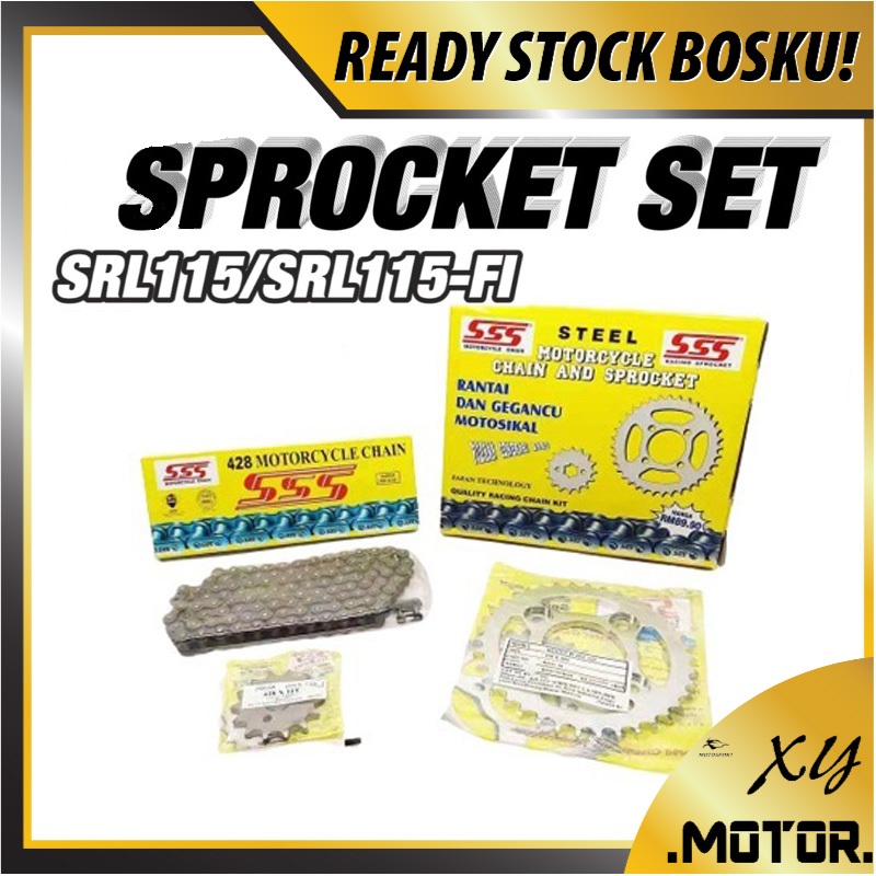 SSS YAMAHA LAGENDA 115 SRL115 SRL 115 SRL115 FI LAGENDA 115 FI CHAIN & STEEL SPROCKET DRIVE KIT(14T 