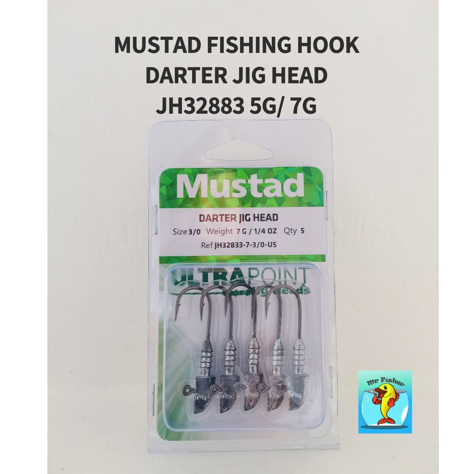 FISHER MUSTARD DARTER JIG HEAD 5G 7G Soft Plastic Worm Fishing Hook