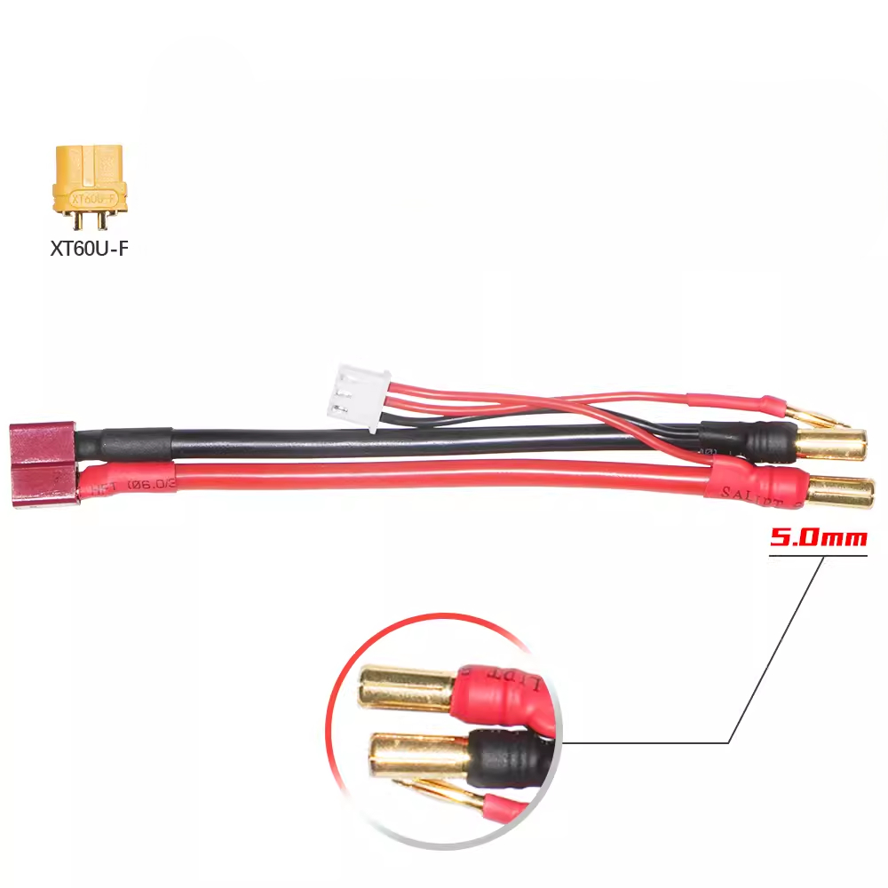 สายภายนอก Gaoneng GNB สําหรับแบตเตอรี่เคสแข็ง 2s - 5 มม. ถึงสีเหลือง XT60