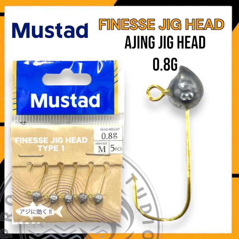 MUSTAD FINESSE JIG HEAD TYPE 1 AJING เกมตกปลาตะขอ JIG HEAD AJING SP