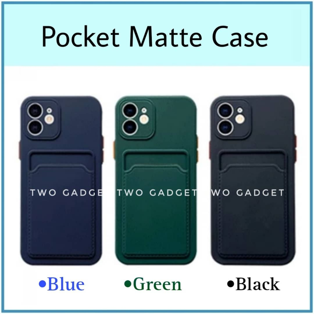 Oppo A17/A17k/A54/A58/A60/A78/A79/A98/A5s/A7/A12 4G 5G Pocket Matte Case Card Slot Cover Soft Casing