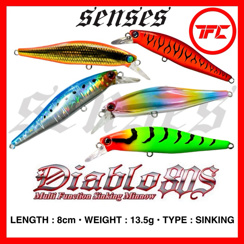 SENSES DIABLO 80S Sinking Minnow Lure 8 ซม. 13.5g Casting Fast Sink 80 มม.