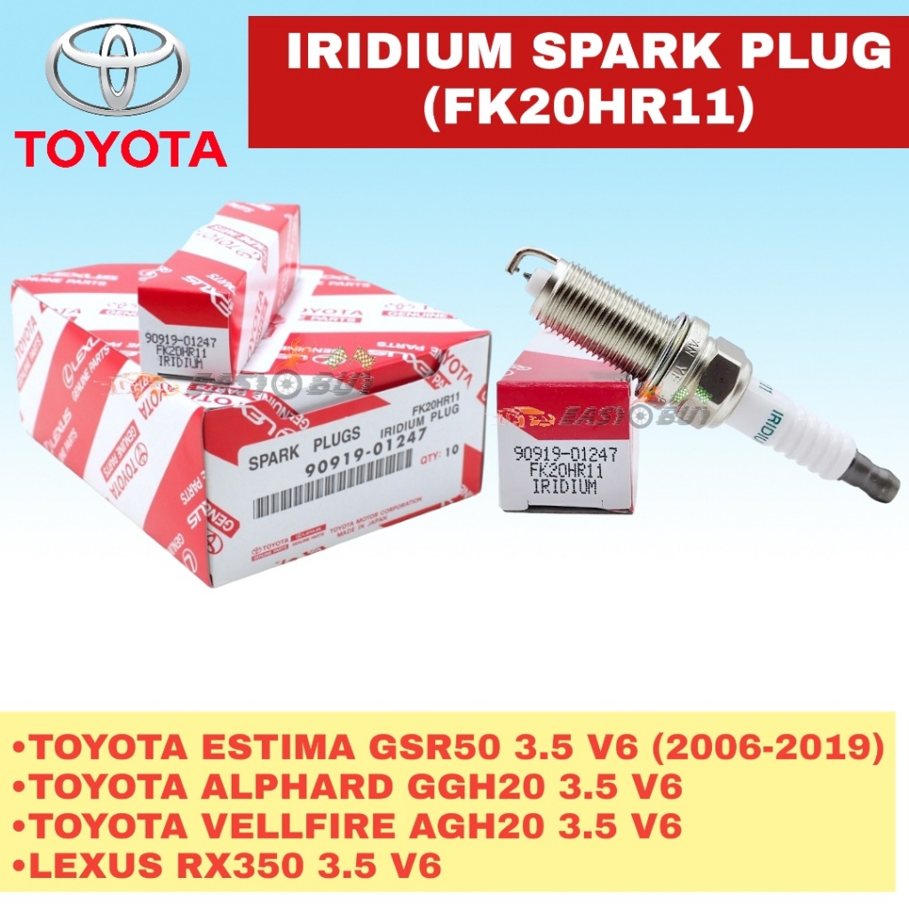 หัวเทียนTOYOTA IRIDIUM (FK20HR11) 90919-01247 Toyota Estima GSR50 / ALPHARD GGH20 VELLFIRE AGH20 / L