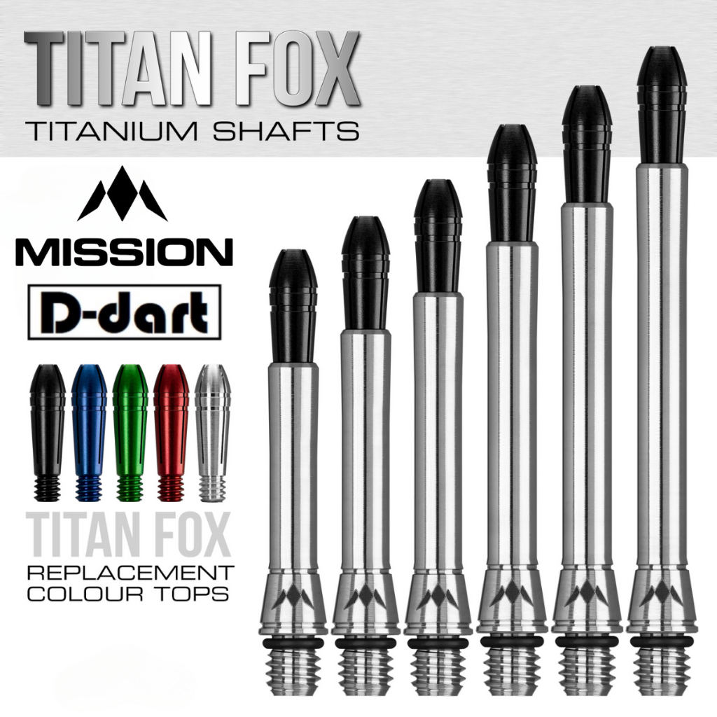 MISSION DART SHAFTS - TITAN FOX DART SHAFT/STEM TITANIUM SHAFT NATURAL