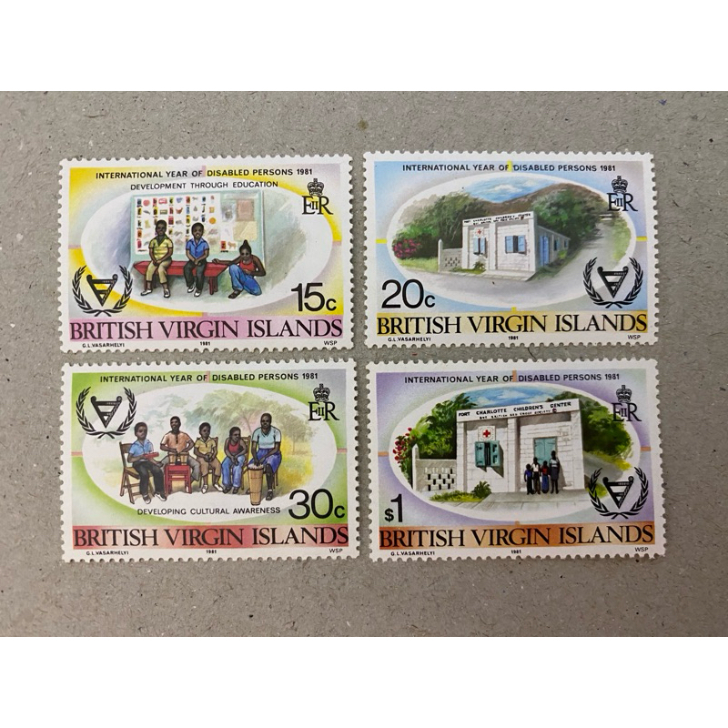 {JK} Virgin Islands 1981 - International Year Of Disabled Persons Stamps 4V MNH (สีเหลืองเล็กน้อย)