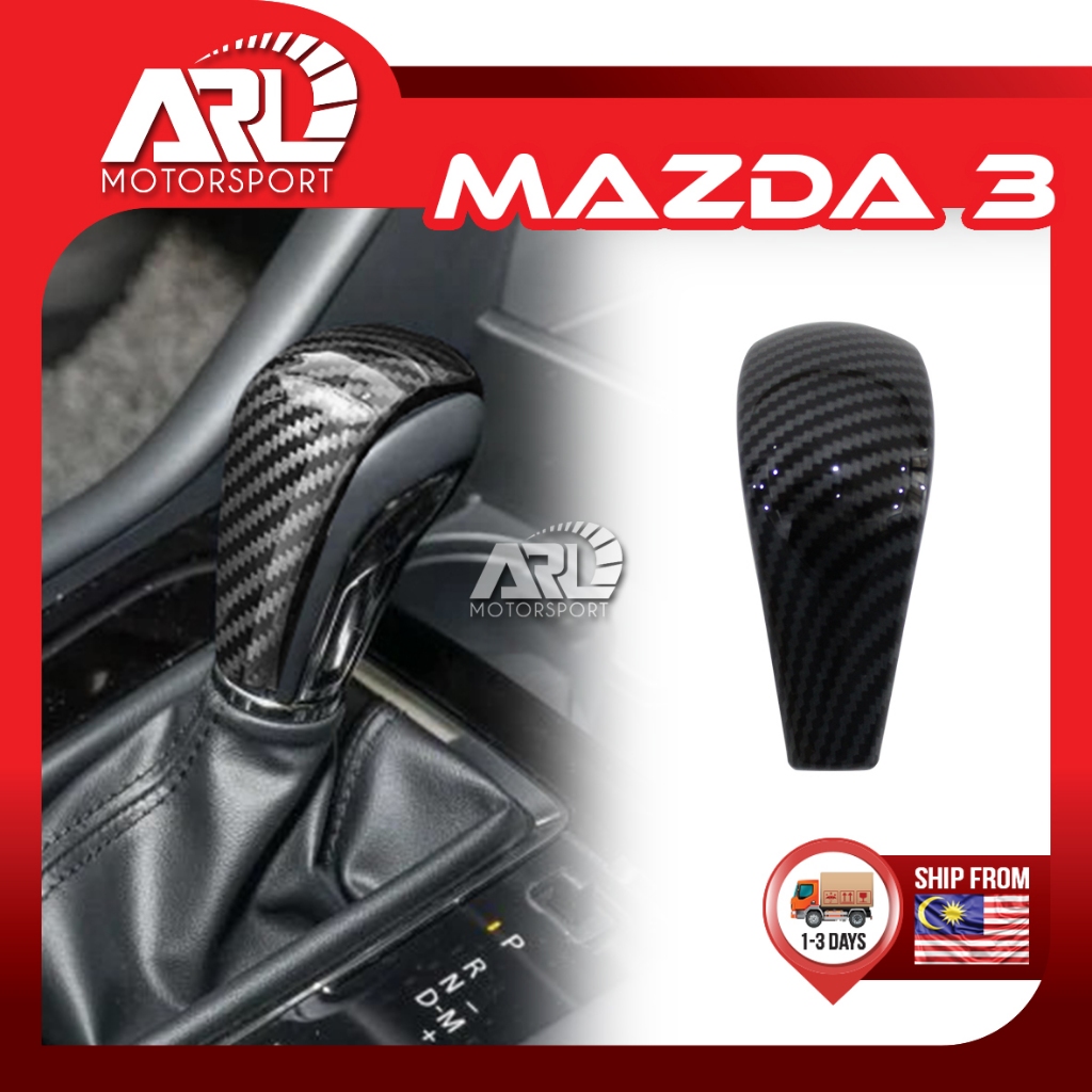 Mazda 3 BP หัวเกียร์คาร์บอนฝาครอบคันเกียร์ Shift KNOB COVER Trim ชุด MAZDA 3 BP 2019 - 2027 ARL Moto