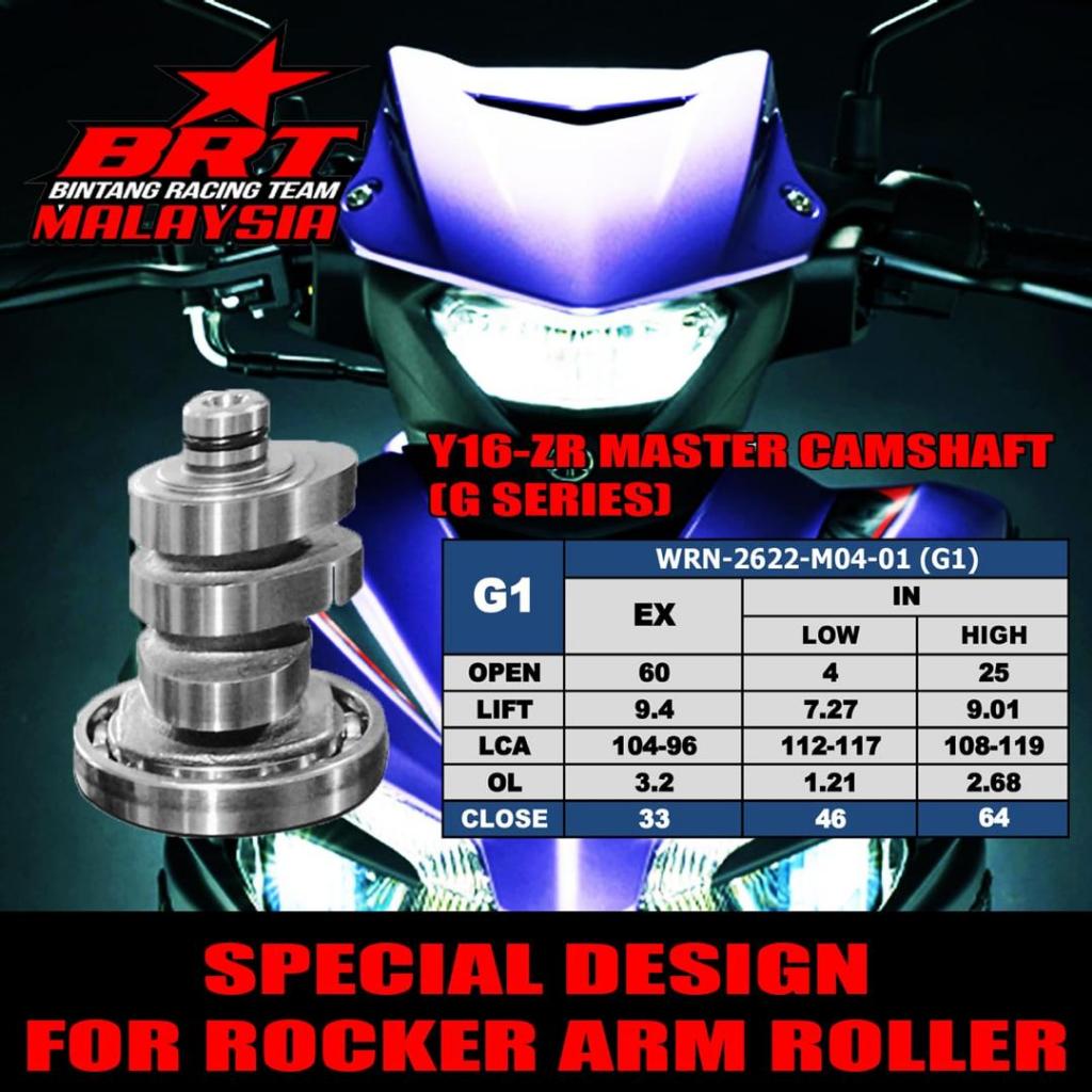 Y16ZR Y16 VVA BRT RACING MASTER CAM CAMSHAFT CAM SHAFT พร้อมแบริ่ง S3 T1 ใหม่ R1 R2 R3 R8 G1 G2 G3 G