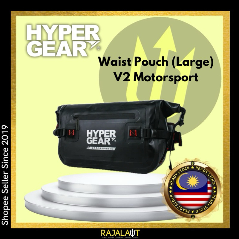 HYPERGEAR กระเป๋าคาดเอว Large V2 Motorsport (สีดํา)