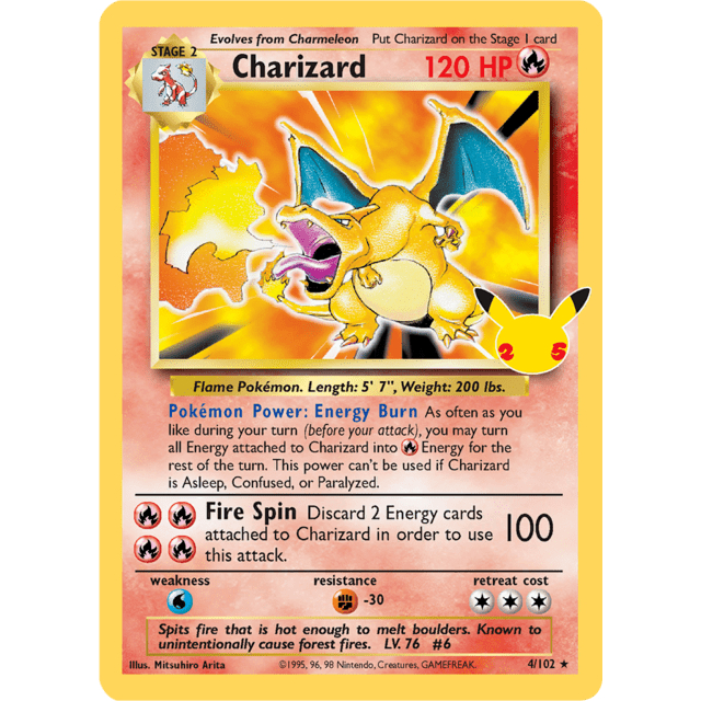 การ์ด Pokémon TCG Charizard - สติ๊กเกอร์การ์ด/สัมผัส n Go Card Sticker Cover