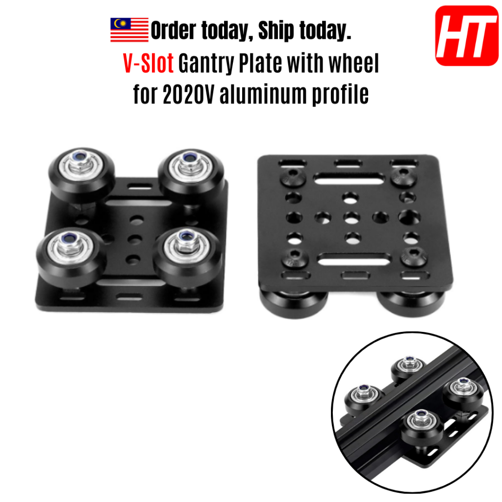V-Slot Gantry Plate พร้อมล้อสําหรับโปรไฟล์อลูมิเนียมขนาด 2020V-Slot