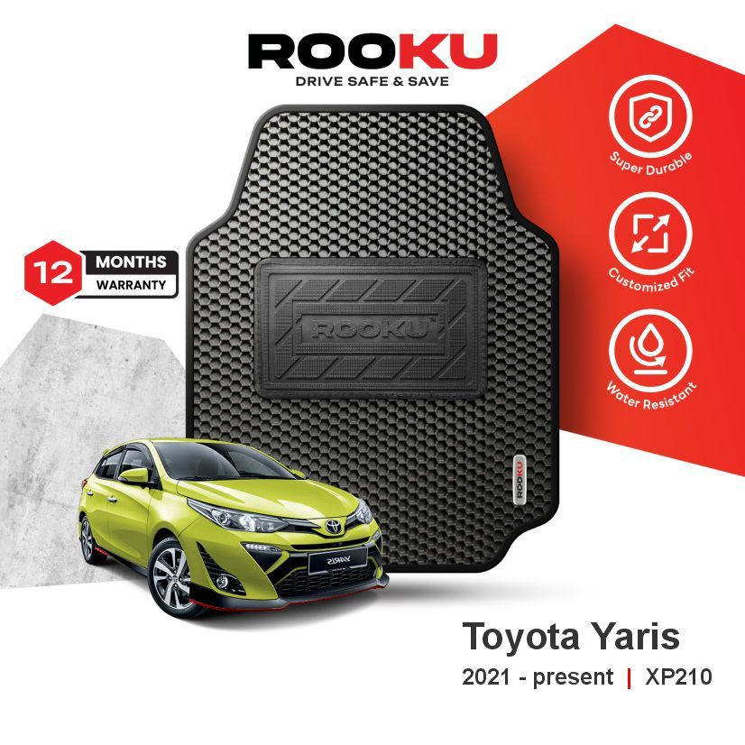 พรมปูพื้นรถยนต์ Rooku Toyota Yaris 2021-ปัจจุบัน XP210