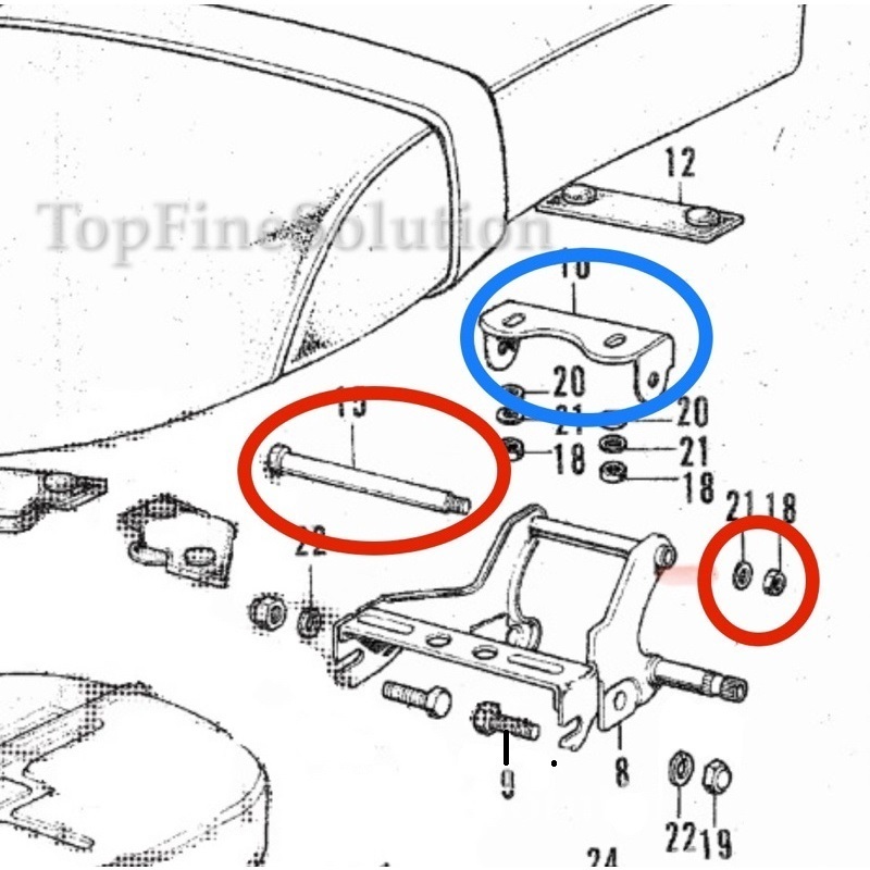 90101-001810 C70 Honda (Mata Bulat ) อะไหล่ขายึดเบาะ