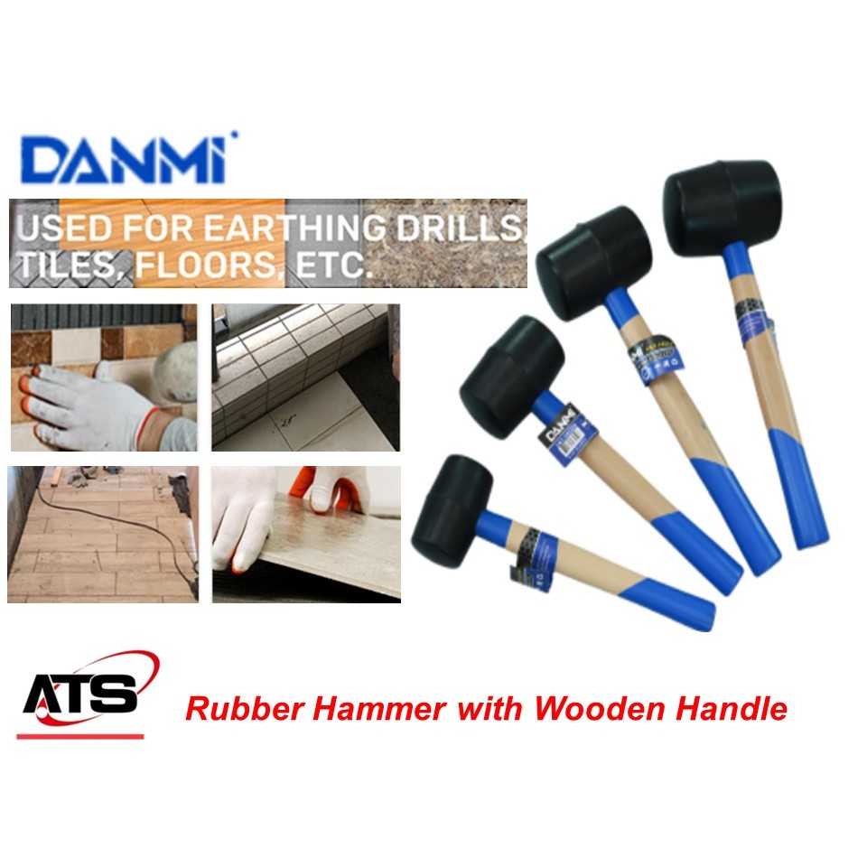 ค้อนยางที่เป็นของแข็ง DoubleFaced Mallet ค้อนสําหรับกระเบื้องโมเสคไม้ทํางานยาง Mallet Tukul Getah