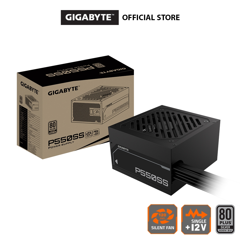 Gigabyte P550SS 80+ Silver Power Supply Unit 80 Plus Silver Certified 550W Single + 12V Rail Non-Mod