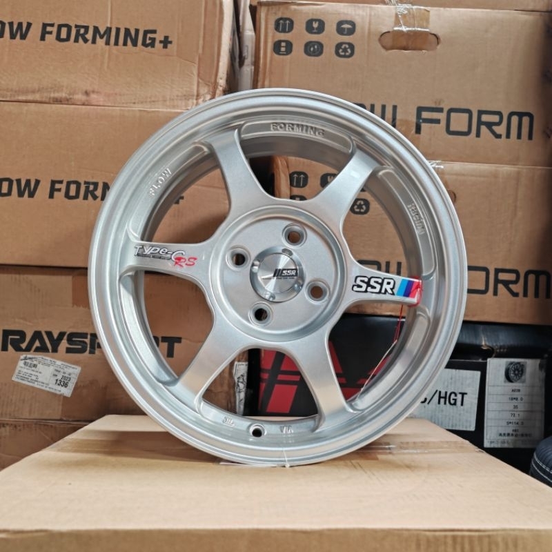 [4 ชิ้น] ขอบสปอร์ตใหม่ 15 นิ้ว Type-C SSR 15X6.5JJ 4H100 สีเงิน
